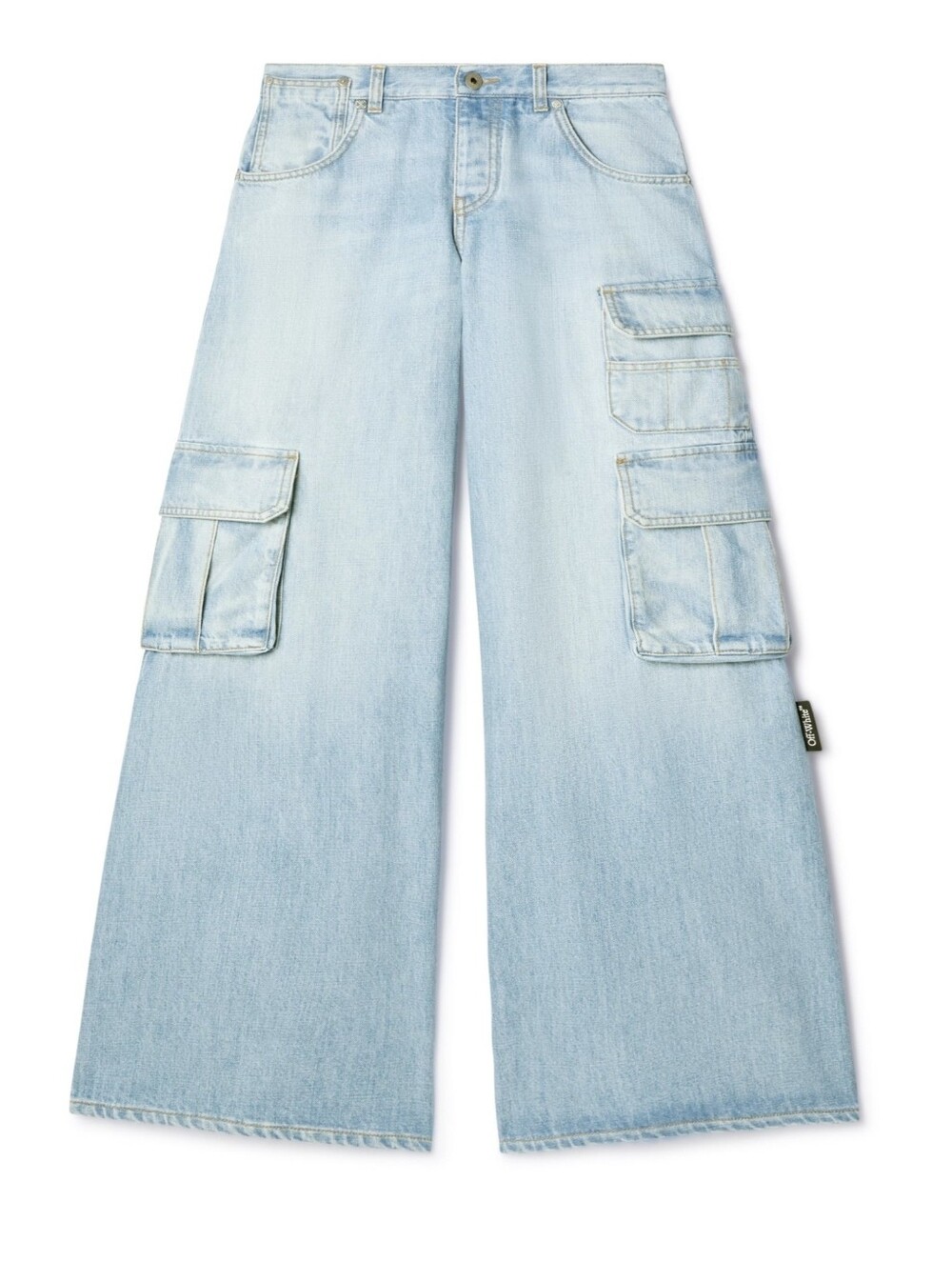 OFF-WHITE Blue Wide-Leg Denim Jeans Size 26 NWT